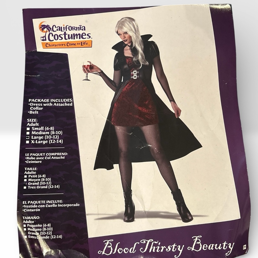 Blood Thirsty Beauty adult vampire costume by California Costumes Size women L - Picture 2 of 6